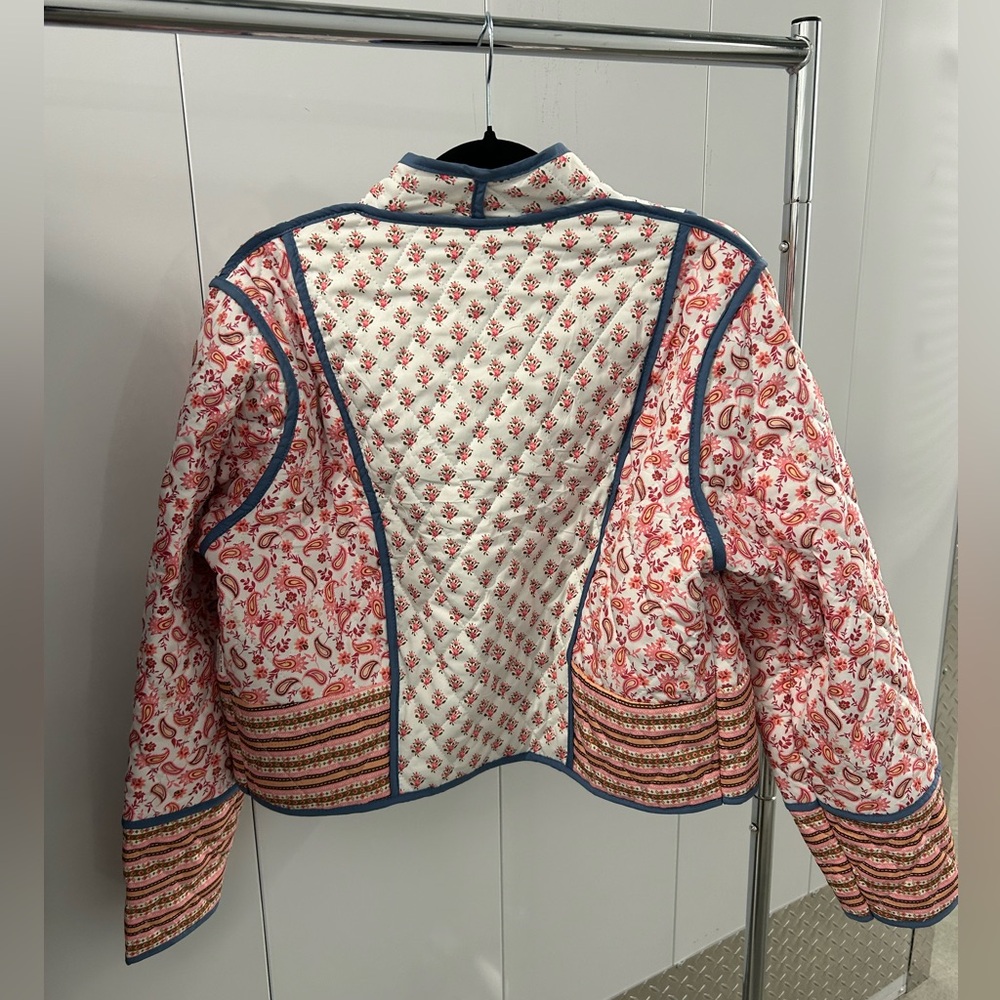 Patchwork Floral Reversible Jacket in Indigo & Petal, Size Large - Picture 8 of 16